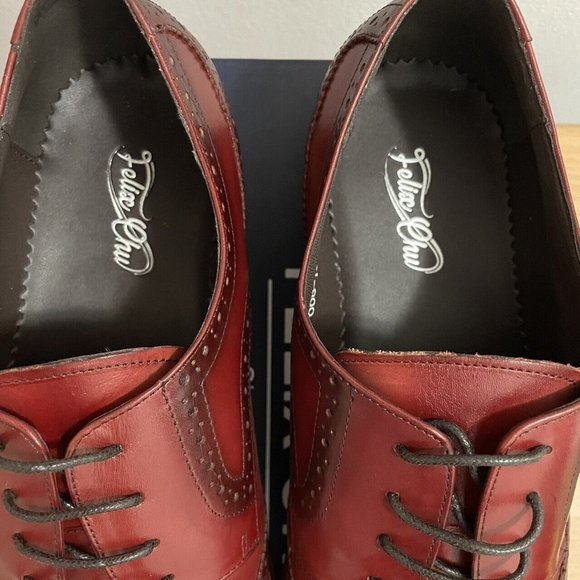NEW!!! FELIX CHU WINGTIP BROGUE BURNISHED REDWOOD LEATHER SHOES US 12 EU 46 - Picture 8 of 15